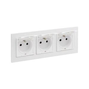 Imagine Legrand - Priză de exterior triplă pentru locuință 250V/16A cu ramă NILOE STEP albă