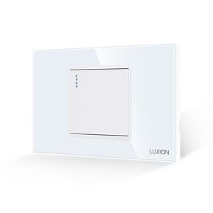 Imagine Intrerupator Simplu Mecanic LUXION cu Rama din Sticla, Standard Italian, 2/3M