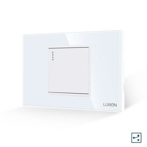 Imagine Intrerupator Simplu Cap Scara Mecanic LUXION cu Rama din Sticla, Standard Italian, 2/3M