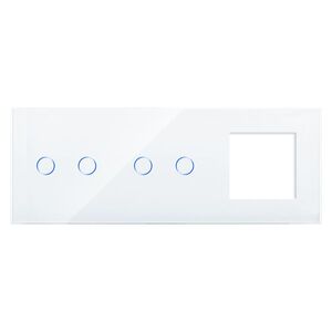 Imagine Panou 2 Intrerupatoare Duble si 1 Priza cu Touch Din Sticla LUXION