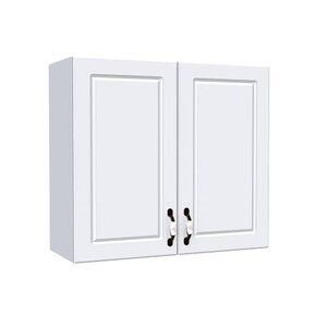 Imagine Corp superior 80 cu 2 usi cu scurgator de vase Zebra MDF Alb lucios