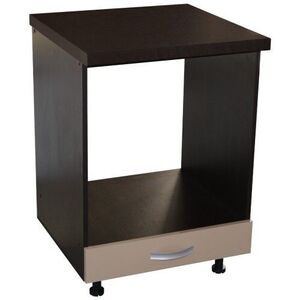 Imagine Corp pentru cuptor incorporabil cu sertar Zebra, Wenge/Cappuccino, cu blat negru, 60 x 85 x 60 cm