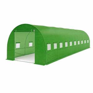 Imagine Sera tip tunel pentru gradina 3x10x2 m, cadru metalic galvanizat, 20 ferestre si folie PE verde