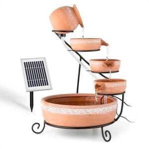 Imagine Blumfeldt Fântână cu cascadă Empoli teracotă 5 trepte 200 l/h solar 2W LED