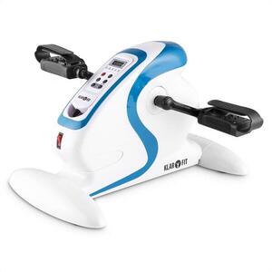 Imagine KLARFIT Cycloony Mini Bike, bicicletă de exerciții, motor, 120 kg, telecomandă, alb/albastru