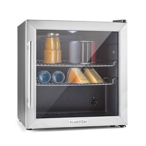 Imagine Klarstein Beersafe L, frigider de 47 de litri, clasa energetică E, ușă din sticlă, oțel inoxidabil