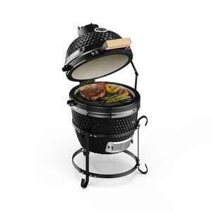 Imagine Klarstein grătar kamado, Princesize, ceramică, 11", afumare, BBQ, gătit lent, negru
