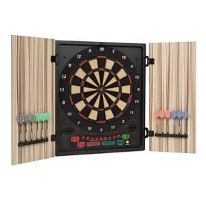 Imagine KLARFIT Dartmaster 180, bej, țintă de darts, automat de darts, cu vârf moale și uși.