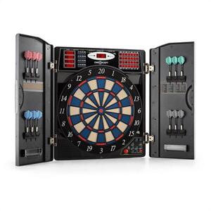 Imagine OneConcept Masterdarter, aspect lemn, țintă de darts, automat de darts, cu vârf moale și uși.