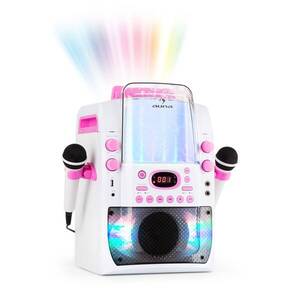 Imagine Auna KARA LIQUIDA BT, dispozitiv karaoke, show de lumini, fântănă de apă, bluetooth, culoare albă / roz