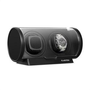 Imagine Klarstein Lugano suport automat ceasuri din plastic pentru 2 ceasuri, 4 moduri, negru