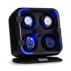 Imagine Klarstein Clover Watch winder, suport pentru 4 ceasuri, 3 rotații, 4 viteze LED