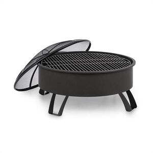 Imagine Blumfeldt Oreos, bol de foc 2-în-1, Ø75cm, scânteie Ø68cm, grill, fontă, negru