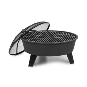 Imagine Blumfeldt Nolana, bol de foc 2-în-1, Ø73cm, arzător cu scânteie, Ø64cm, grill, oțel, negru