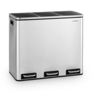 Imagine Klarstein Grandmaster Trash, coș cu pedală, 54 l / 3 x 18 l, PP, oțel inoxidabil