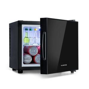 Imagine Klarstein Happy Hour, mini frigider, clasa energetică A, ușă din sticlă oglindă, 9 litri, negru