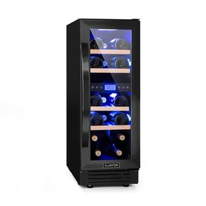 Imagine Klarstein Vinovilla 17 Built-in Duo Onyx Edition, vinotecă cu două zone, 53 l, 17 sticle, ușă din sticlă în 3 culori