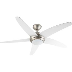 Imagine Klarstein Bolero, ventilator de tavan 2 în 1, 134 cm, lumină, 55 W, telecomandă, alb