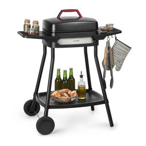 Imagine Klarstein Gatsby, grill electric, 2000 W, grilaj antiaderent, măsuțe laterale, negru