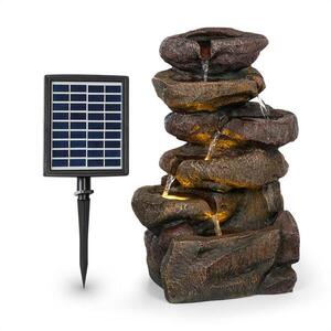 Imagine Blumfeldt Savona, fontană solară, 2, 8 W, polirezină, 5 ore, baterie, iluminare LED, aspect de piatră