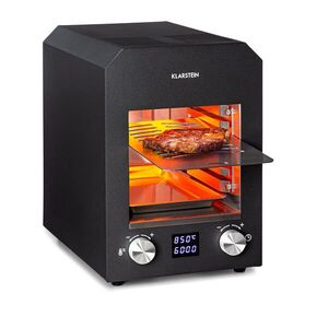 Imagine Klarstein Hannibal, gratar pentru temperaturi inalte, 2200 W, 850 °C, pentru interior, otel inoxidabil, negru