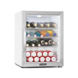 Imagine Klarstein Beersafe XL Crystal White, frigider, D, 60 l, LED, ușă din sticlă, alb/argintiu