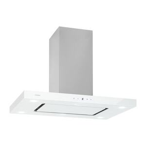 Imagine Klarstein Valeria, hotă, 90 cm, 642 m³ / h, touch, clasa energetică A, LED, sticlă, oțel inoxidabil, albă