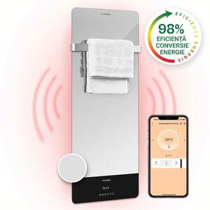 Imagine Klarstein Hot Spot Crystal Reflect Smart, încălzitor cu infraroșu, 850 W, aplicație, temporizator, oglindă