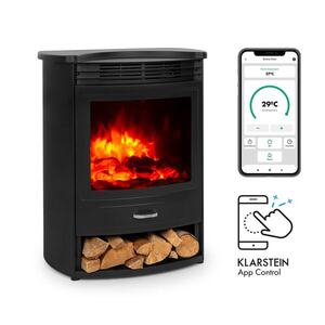Imagine Klarstein Bormio S Smart, șemineu electric, 900/1800 W, termostat, cronometru săptămânal, negru