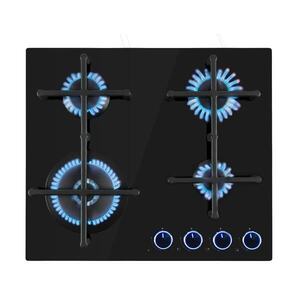 Imagine Klarstein Illuminosa 4, plită pe gaz, 4 arzătoare Sabaf, sticlă ceramică, neagră