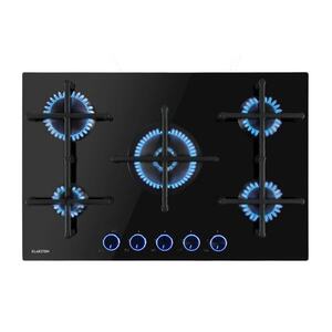 Imagine Klarstein Illuminosa 5 plită pe gaz cu 5 arzătoare Sabaf, sticlă ceramică