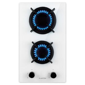 Imagine Klarstein Goldflame Domino, plită pe gaz, 2 arzătoare, arzătoare din alamă, sticlă ceramică
