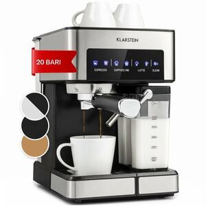 Imagine Klarstein Mașină de cafea Arabica Comfort cu portafiltru, 1350W, 20 bar, 1, 8 l, suprafață de control tactil