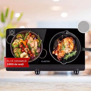 Imagine Klarstein Cookbuddy, plită dublă, 2400 W, 5 niveluri de putere, vitroceramică