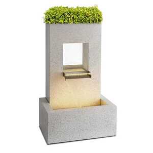Imagine Blumfeldt Bloomingstone, fântână, fântână de grădină, fântână decorativă, 20 W, pompă, zinc, LED