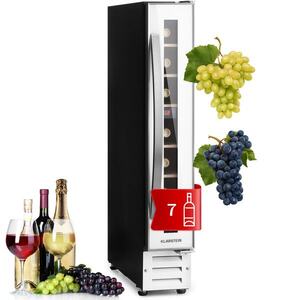 Imagine Klarstein Vinovilla 7, încorporat, Uno Quartz, frigider pentru vin încorporat, sticlă, oțel inoxidabil