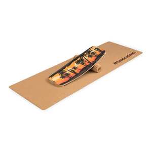 Imagine BoarderKING ndoorboard Curved, placa echilibru, saltea, cilindru, lemn / pluta