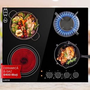 Imagine Klarstein MultiChef 4, plită cu gaz combinată, gaz / sticlă ceramică, 4 zone
