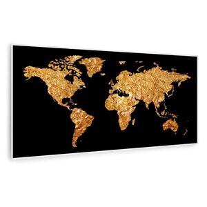 Imagine Klarstein Wonderwall Air Art Smart, încălzitor cu infraroșu, hartă neagră, 120 x 60 cm, 700 W