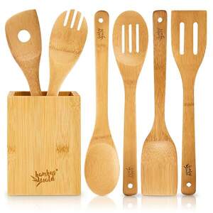 Imagine Klarstein Set de gătit cu cutie, set de 6 piese, durabile, ușoare, din bambus