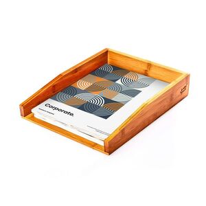 Imagine Blumfeldt Tava pentru documente, tava de depozitare, design simplu, dimensiuni: 25, 3 × 5, 8 × 33 cm, bambus