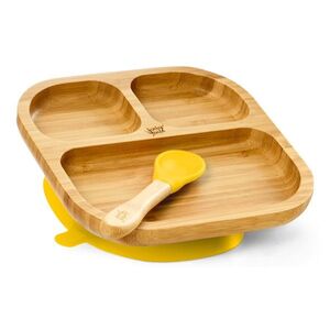 Imagine Klarstein Set de mâncare pentru copii, cu farfurie și lingură de bambus, 250 ml, inclusiv ventuză, 18 × 18 cm