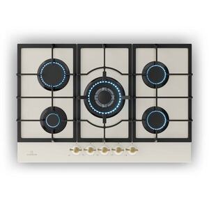 Imagine Klarstein Victoria 5, plită pe gaz, 5 arzătoare, arzătoare Sabaf, suprafață din sticlă ceramică, aspect retro