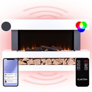 Imagine Klarstein Studio Light & Fire 3 Smart, Șemineu, 1000 / 2000 W, MDF, WiFi Control