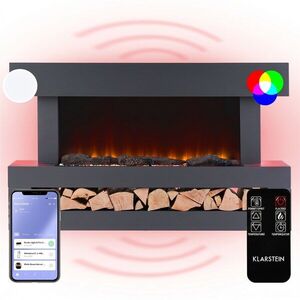 Imagine Klarstein Studio Light & Fire 3 Smart, Șemineu, 1000 / 2000 W, MDF, WiFi Control
