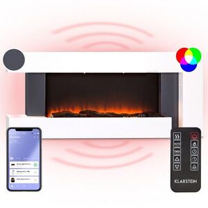 Imagine Klarstein Studio Light & Fire 2 Smart, Șemineu, 1000 / 2000 W, MDF, WiFi Control
