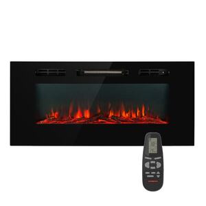 Imagine Klarstein Galeras, șemineu electric de perete și de încorporat, 1800 W, LED, 3 culori, temporizator