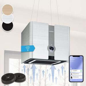 Imagine Klarstein Futurelight Smart hotă insulă Recirculare 413m³/h LED din oțel inoxidabil