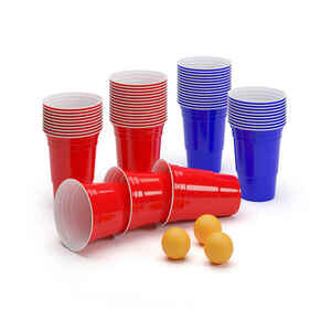 Imagine BeerCup Nadal, 16 Oz, Red & Blue Party Pack, pahare, două culori, inclusiv mingi și reguli