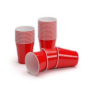 Imagine BeerCup Nadal 10 Oz, pahare roșii de petrecere, US-College Style, 295 ml, reutilizabile